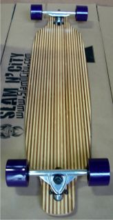 Hot Bamboo Striped Longboard Skateboard Complete Cruiser Drop thru 41 