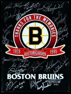 Bruins Greats Signed Boston Garden Farewell Cover LOA