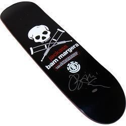 Bam Margera Jackass skull Crutches Skateboard deck autographed