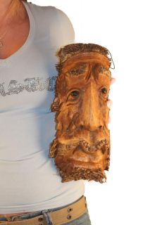   Mask Face Funny Fairy Tales Long Beard Hand Carved Bamboo Root
