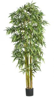 New 7 Silk Bamboo Tree Artificial Fake Indoor Decor w Real Trunks 