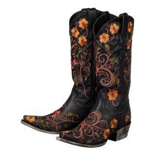 Lane Western Boots Womens Cowboy Darla Black Leather 44 B