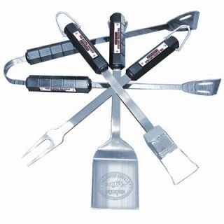 GHH BBQ Tools Stainless Steel Polished Busted Knuckle Logo Set of 4 