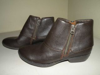 BOC by Born Concept Womens Atlana Dark Brown Leather Ankle Boots Sz 7 