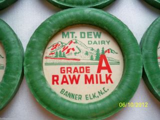 12) Mt. Dew Dairy Grade A Raw Milk, Banner Elk, NC Caps   NOS