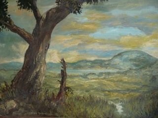 Brian Babinski Listed California Landscape Vintage Oil Painting 