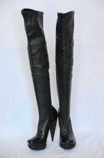 Balenciaga Black High Heel Stretch Leather Tall Thigh Boots Over The 