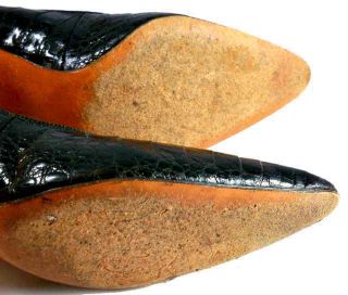   Black Alligator Stiletto Heels Pumps The Balta Size 9 1950s