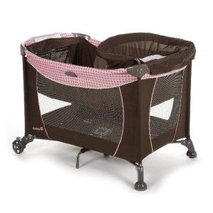   Baby Play Pin Changing Table Compact Folding Design Bassinet Pink
