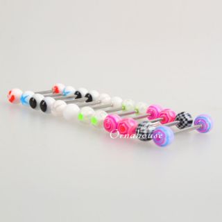   Labret Tongue Ring Stud Barbell Body Piercing Jewelry Colorful