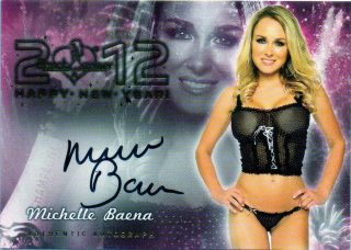 MICHELLE BAENA BENCHWARMER 2012 HAPPY NEW YEAR SIGNATURE AUTOGRAPH 
