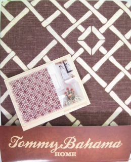 Tommy Bahama Shower Curtain Bamboo Lattice Cocoa   NEW