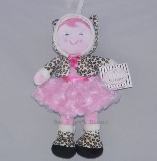 Baby Starters Pink Snuggle Buddy Doll Lovey w Cheetah Print Hoodie 