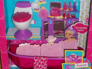 New Mattel Barbie Doll Bath to Beauty Bathroom Dollhouse Furniture 
