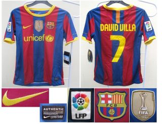 Barcelona Nike David Villa Kids Football Soccer Jersey Shirt Boys New 