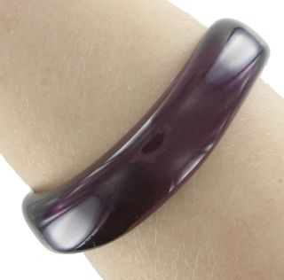 Bangle Bracelet Italy Purple Lucite Morphed Clear