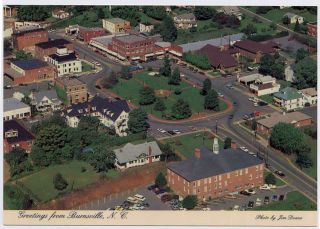 BURNSVILLE NC early Town Aerial View Yancey County z postcard