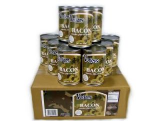 Case 6 Cans Yoders Canned Bacon Survival Emergency Food Storage 10 