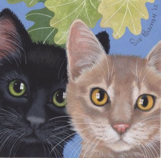 Two Little Cats Limited Edition Signed Print by Sue Barratt