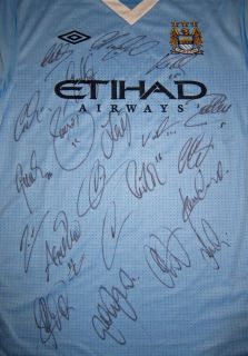 Manchester City Signed Shirt Jersey 2012 Champions $1NR Aguero Tevez 