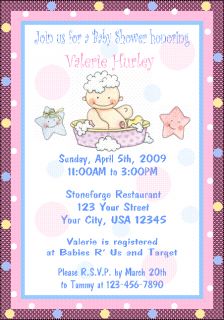 12 Personalized Baby Shower Invitations Moon Stars