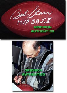 Bart Starr Green Bay Packers Autographed RARE Leather Football w SB 