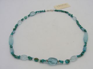 Barse Sterling Silver Turquoise Blue Topaz Necklace