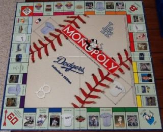   ANGELES DODGERS MONOPOLY GAME COLLECTORS EDITION BASEBALL ROUND BOX
