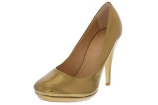   Catalog C Stuart NEW Gold Metallic Basic Platform Heels Pumps Shoes 8