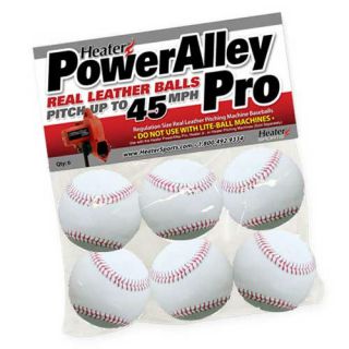 PowerAlley Pro Leather Pitching Machine Baseballs   1/2 Doz   NEW