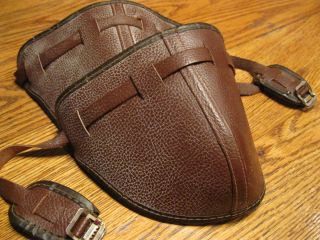   1940s Vintage Antique Leather Basketball Knee Pads w Buckles