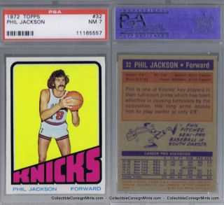 PSA Graded Basketball Trading Card 1972 Topps #32 Phil Jackson, NY 