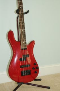 Kramer Spector Bass Guitar Red Neck Thru With Original Hard Case