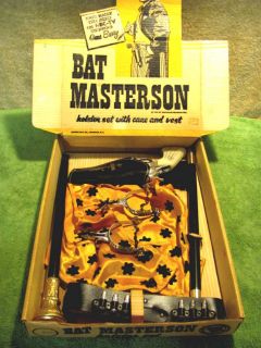 BAT MASTERSON GUN HOLSTER SPURS VEST AND CANE ALL IN ORIGINAL BOX