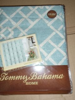 Tommy Bahama Bamboo Trellis Blue Shower Curtain NIP