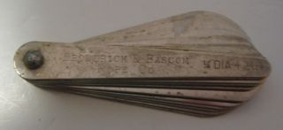 SMALL VINTAGE BRODERICK BASCOM ROPE Co ROPE WIRE SIZERS FEELER GAUGE 