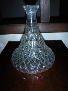 Vintage Glass Wine Decanter Diamond Design Base