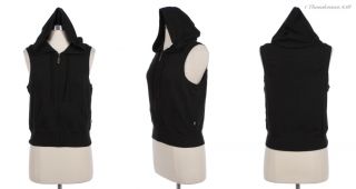 Hooded Sleeveless Vest with Full Zip Up Front Pockets Various Color 