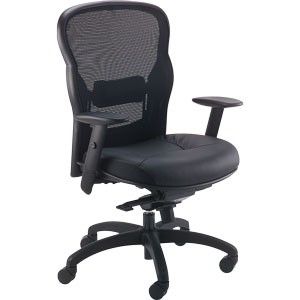 Basyx VL701 Chair Black Mesh Leather Breathable Mesh Back Arms 