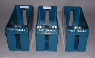   Used 50 Roll Nickel Plastic Heavy Duty Stackable Bankers Box