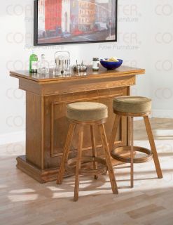 Bar Unit Table in Oak and Cherry Finish with Game Board