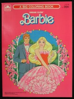 Dream Glow Barbie Big Coloring Book 1986 Unused