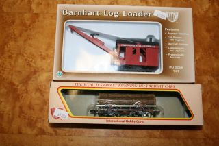 HO Scale Barnhart Log Loader and Log Buggy IHC Cherry River Boom New 
