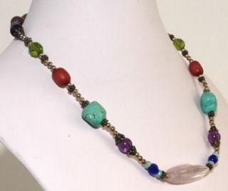 Vintage Barse Multi Stone Turquoise 925 Sterling Silver Beaded 