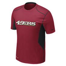 Nike Pro Combat Hypercool 20 Fitted Short Sleeve NFL 49ers Mens Shirt 