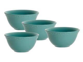Paula Deen Whitaker Aqua 6 Cereal Bowls Set of 4