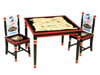 Guidecraft Pirate Hand Painted Table & Chairs (3 Piece Set)