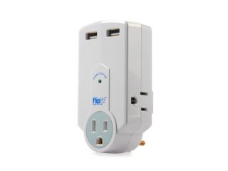Flipit™ PP0321W Travel Sized Surge Protector, 3 AC Outlets, 2 USB 