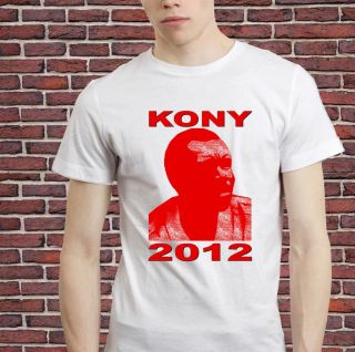 Kony 2012 T Shirt. Stop the monster Joseph Kony Now Quality White 