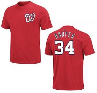 Washington Nationals Bryce Harper Red Name and Number Jersey T Shirt